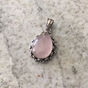 Sterling Silver Pink Moonstone Necklace